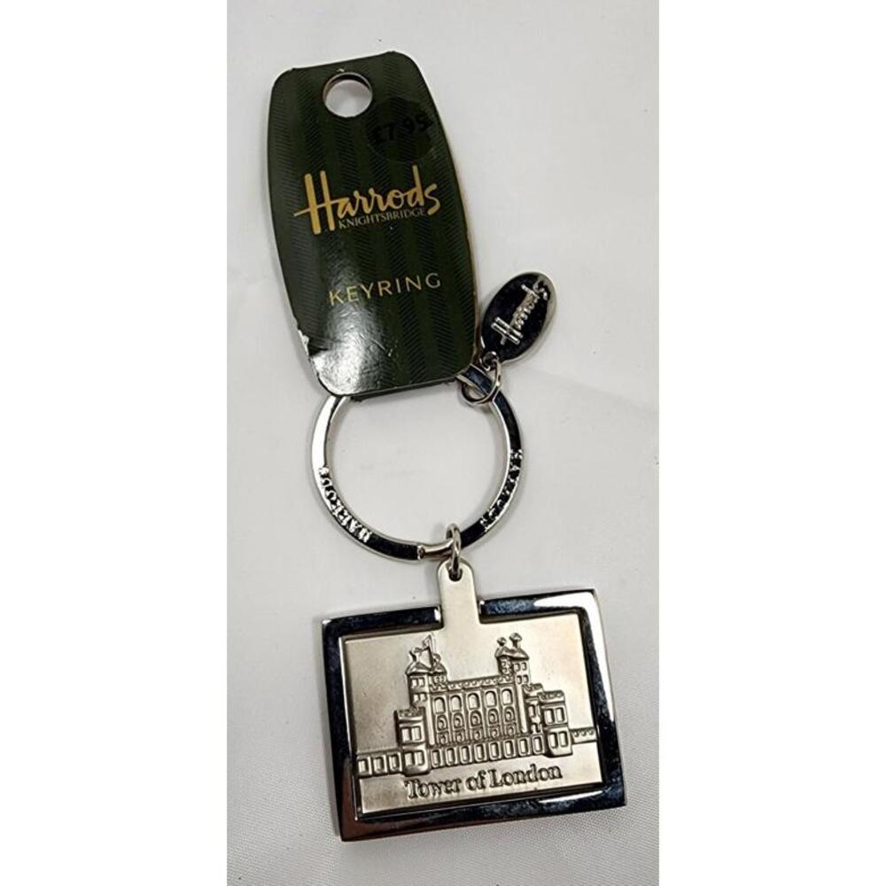 Harrods Tower of London Keychain Rotating Silver and Gold Metal New With Tag